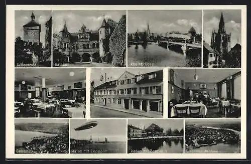 AK Konstanz, Hotel Falken, Kreuzlingerstrasse, Innenansichten