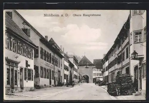 AK Mühlheim a. D., Obere Hauptstrasse am Tor