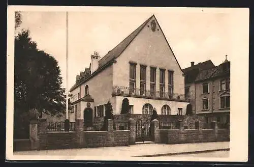 AK Freiburg i. B., Corpshaus Suevia, von der Strasse gesehen