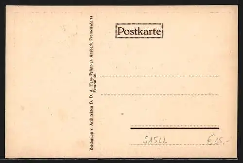 Künstler-AK Ansbach / Mfr., Festpostkarte der 700 Jahrfeier 1921