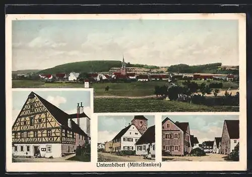 AK Unternbibert /Mittelfranken, Fachwerkhaus, Strassenpartie mit Gebäudeansicht, Ortspartie