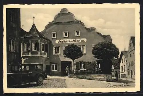 AK Pappenheim / Obb., Gasthaus-Pension zum Hirschen K. Biber, Ortspartie