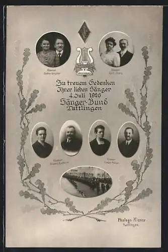 AK Tuttlingen, Verblichene Mitglieder des Sängerbundes, Portraits, Gedenken 1926