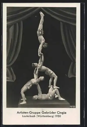 AK Lauterbach /Württemberg, Artisten-Gruppe Cingia auf der Bühne, 1930