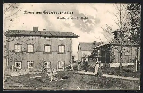 AK Oberfrauenwald, Gasthaus des L. Kohl