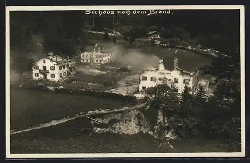 AK Ruhpolding, Gasthof Seehaus nach dem Brand