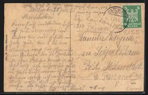 AK Unterdarching, Brauerei Valley, Gasthof mit Krämerei, Schule, Kirche