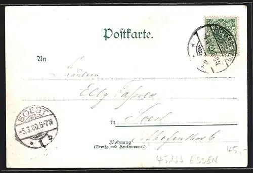 Lithographie Bredeney, Restaurant zur Waldecke v. Carl Real