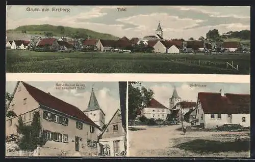 AK Erzberg, Gasthaus zur Krone v. Leonhard Rohn, Dorfstrasse, Totalansicht