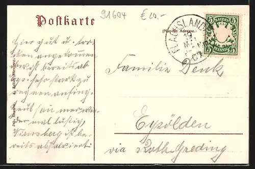 AK Flachslanden, Gasthaus zur Krone, Handlung v. Johann Engerer, Totalansicht