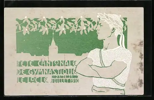 Künstler-AK Le Locle, Fete Cantonale de Gymnastique 1910