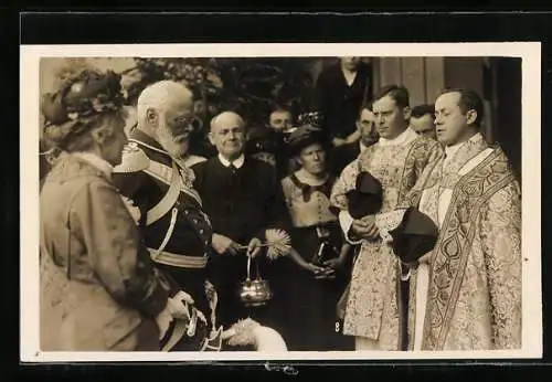 AK Ansbach / Mfr., Besuch von König Ludwig III. mit Königin und Prinzessinnen 1914