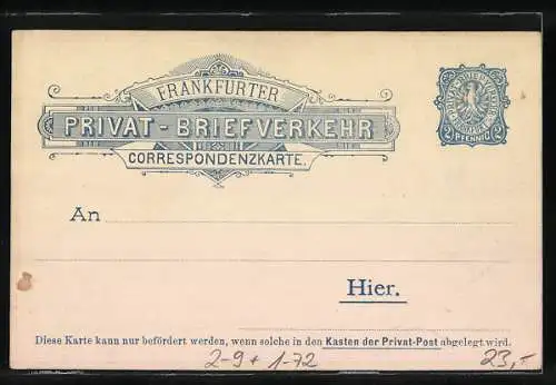 Künstler-AK Frankfurt a. M., 100-jähr. Geburtstagsfeier weiland Kaiser Wilhelm I. 1897, Frankfurter Privat-Briefverkehr