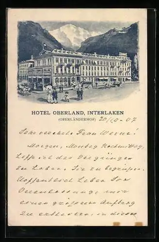 AK Interlaken, Am Hotel Oberland