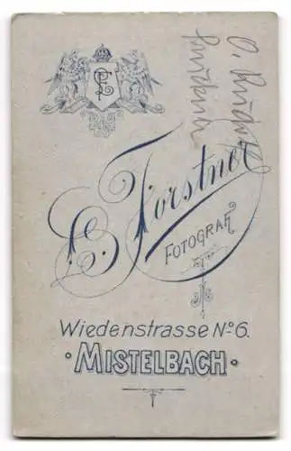 Fotografie L. Forstner, Mistelbach, Wiedenstr. 6, O. Rudolf Peickun im Anzung sitzend an einem Gartentisch
