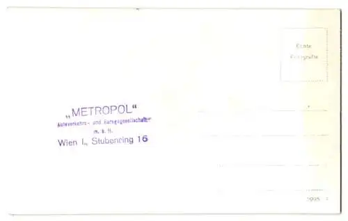 2 Fotografien Metropol, Wien, Ansicht Wien, Bus, Reisebus, Omnibus der Metropol Verkehrs GmbH Wien, Stubenring 16