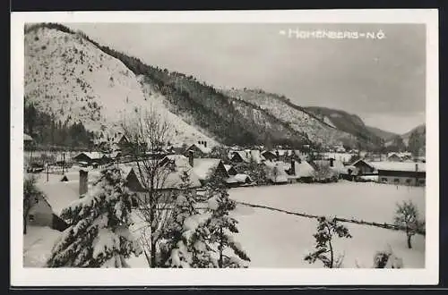 AK Hohenberg, Ortsansicht im Schnee