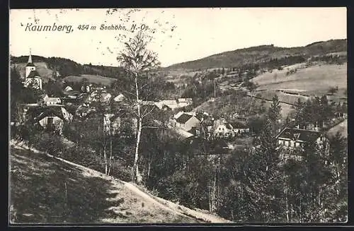 AK Kaumberg, Ortsansicht mit Kirche