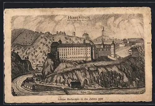 Künstler-AK St. Johann bei Herberstein, Schloss Herberstein im Jahr 1600