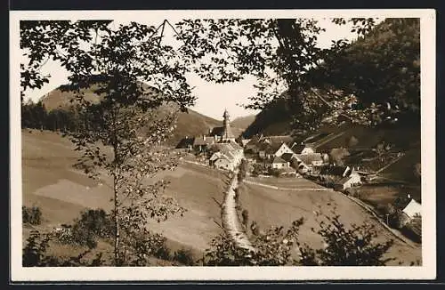 AK Annaberg, Ortsansicht mit Kirche