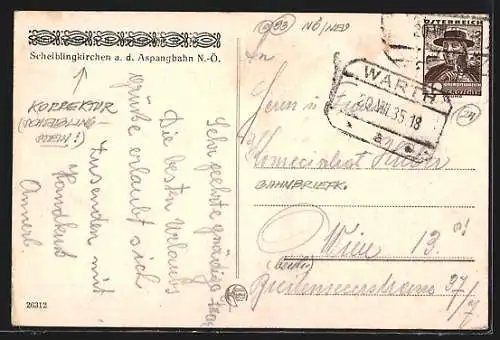 AK Scheiblingkirchen a. d. Aspangbahn, Ortsansicht mit Kirche