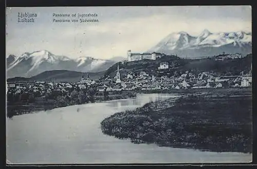 AK Ljubljana / Laibach, Panorama od jugozahoda, Panorama von Südwesten