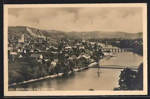 AK Marburg a. Drau, 3 Brücken