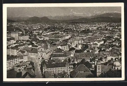 AK Ljubljana, Ortsansicht aus der Vogelschau, Panorama