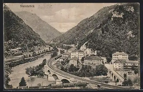 AK Steinbrück, Blick auf die Ortschaft mit Talansicht