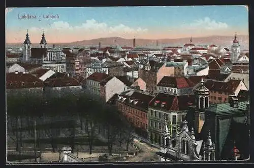 AK Ljubljana / Laibach, Blick über den Ort
