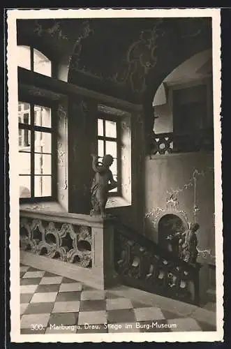 AK Marburg a. Drau, Stiege im Burg-Museum