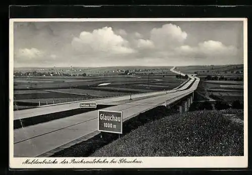 AK Glauchau, Muldenbrücke der Reichsautobahn