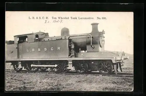 AK L.B. & S.C.R., Ten Wheeled Tank Locomotive No. 595, englische Eisenbahn
