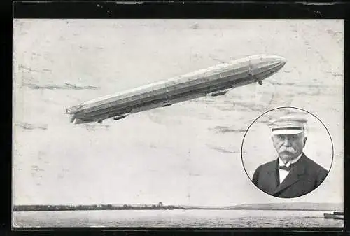AK Zeppelins Luftschiff in voller Fahrt