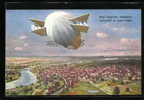 AK Lenkbares Luftschiff Graf Zeppelin in voller Fahrt