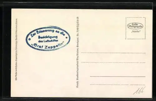 AK Friedrichshafen, Landung des Luftschiffs Graf Zeppelin vom Flugzeug aus gesehen