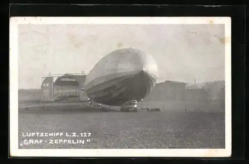 AK Luftschiff L.Z. 127 Graf Zeppelin am Boden
