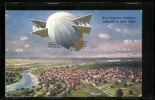 AK Lenkbares Luftschiff Graf Zeppelin in voller Fahrt