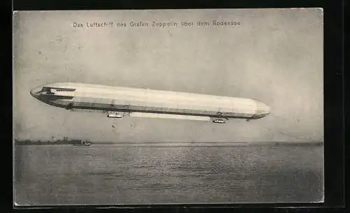 AK Das Luftschiff des Grafen Zeppelin über dem Bodensee