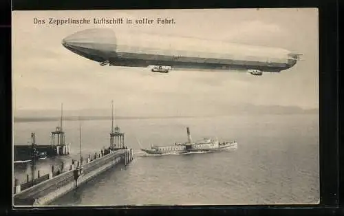 AK Das Zeppelische Luftschiff in voller Fahrt