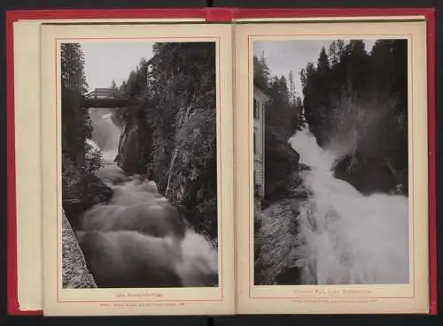 Fotoalbum mit 12 Fotografien, Ansicht Bad Gastein, Kaiserpromenade, Schreckbrücke, Wandelbahn, Grabenmühle, Badeschloss