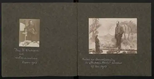 7 Fotoalben mit 381 Fotografien, deutscher Geologe Karl Regelmann, private Aufnahmen von 1850-1903, Vermessung, Geräte