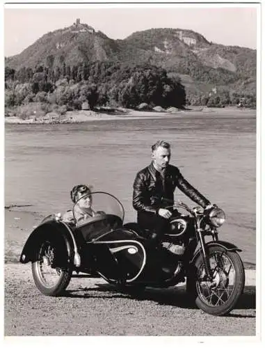 Fotografie Motorrad DKW mit Steib-Seitenwagen