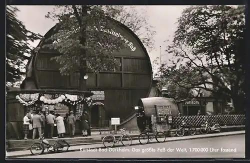 AK Bad Dürkheim, Das grösste Fass der Welt, Strassenpartie