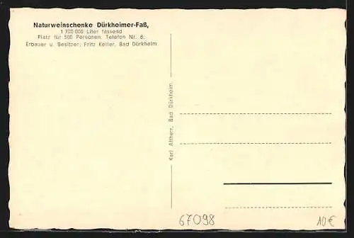 AK Bad Dürkheim, Naturweinschenke Dürkheimer-Fass