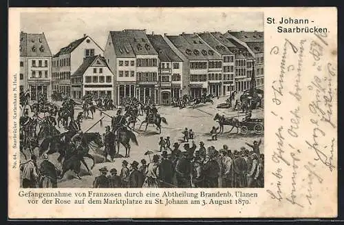 AK St. Johann-Saarbrücken, Marktplatz mit historischer Szene