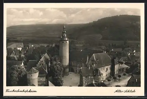 AK Tauberbischofsheim, Altes Schloss aus der Vogelschau