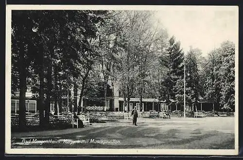 AK Bad Mergentheim, Kurpark mit Musikpavillon