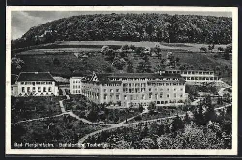 AK Bad Mergentheim, Sanatorium Taubertal aus der Vogelschau