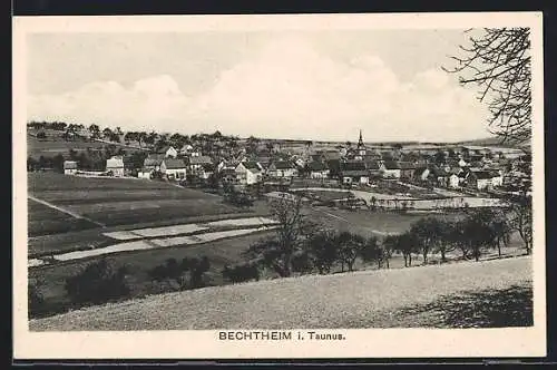 AK Bechtheim i. Taunus, Ortsansicht mit umliegenden Feldern
